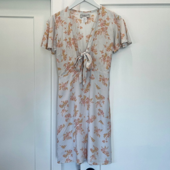 New YIREH Floral Tie-Front Dress, XS - Picture 3 of 5